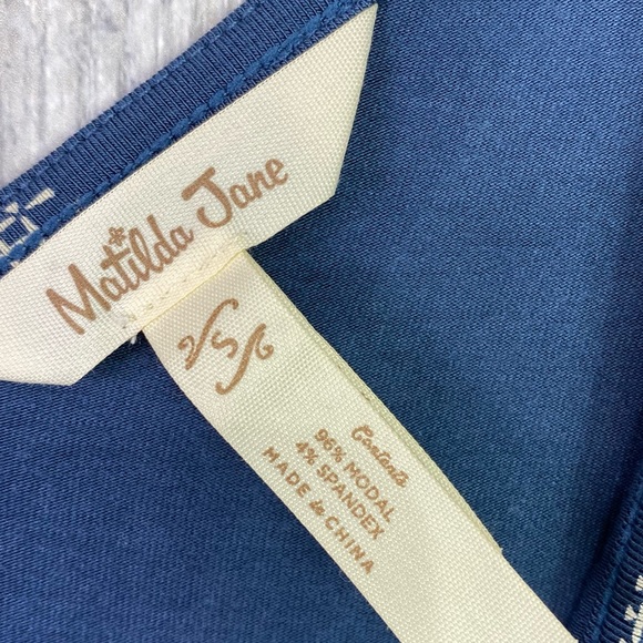 MATILDA JANE Wonderment Feeling Good Navy Floral Peasant Top Size Small - Picture 5 of 7